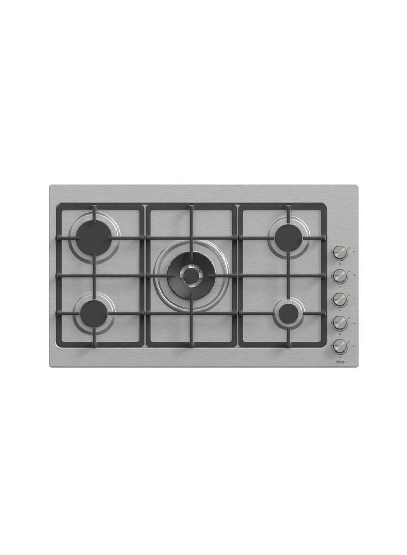 كيتشن لاين فيماس مسطح بلت إن، غاز، 90 سم، 5 شعلة، EL010 - فضي - Image 1